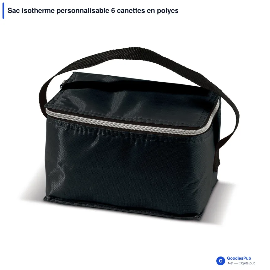 Sac isotherme personnalisable 6 canettes en polyester avec logo - Coloris - Image 6