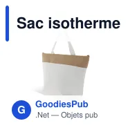Sac isotherme de plage personnalisable coton et jute avec logo - 43 x 33 cm - Miniature 2