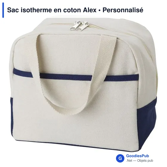 Sac isotherme personnalisable en coton avec logo - Alex - Image 2