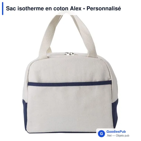 Sac isotherme personnalisable en coton avec logo - Alex - Image 7