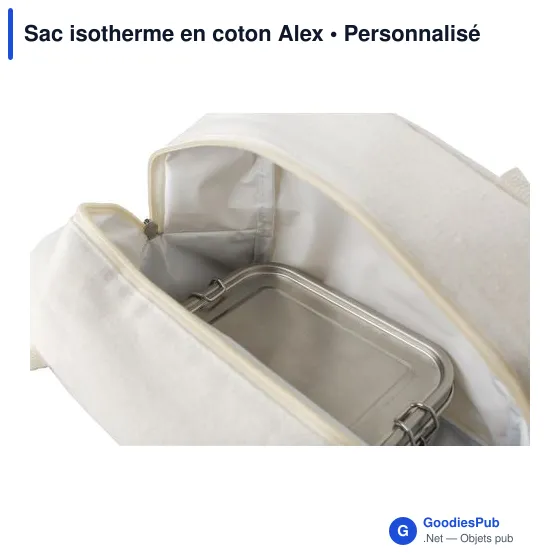 Sac isotherme personnalisable en coton avec logo - Alex - Image 10