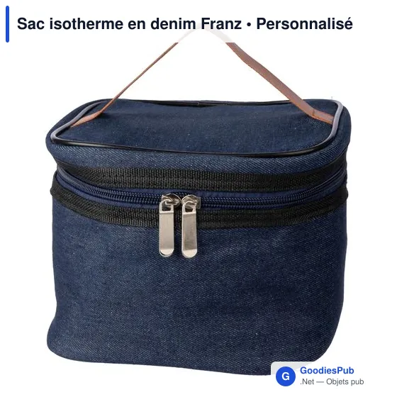 Sac isotherme personnalisable en denim avec logo - Franz - Image 2