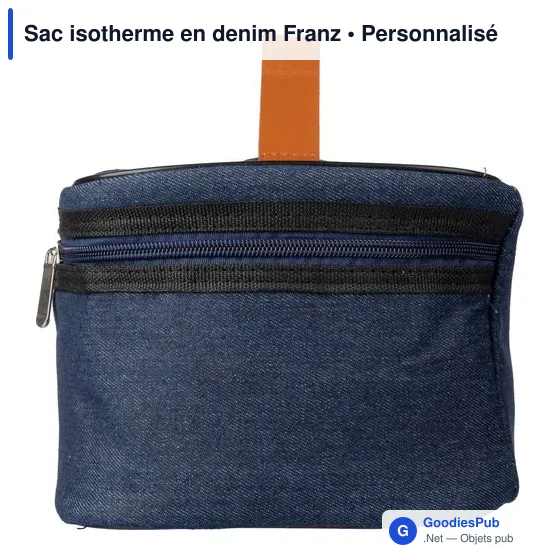 Sac isotherme personnalisable en denim avec logo - Franz - Image 3