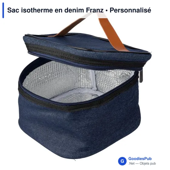 Sac isotherme personnalisable en denim avec logo - Franz - Image 4
