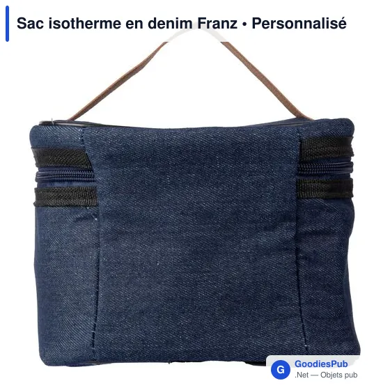 Sac isotherme personnalisable en denim avec logo - Franz - Image 5