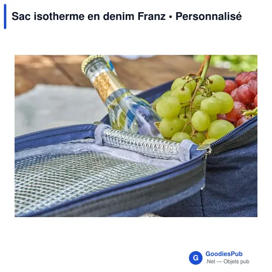 Sac isotherme personnalisable en denim avec logo - Franz - Image 6