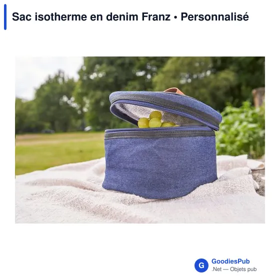 Sac isotherme personnalisable en denim avec logo - Franz - Image 7