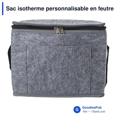 Sac isotherme personnalisable en feutre rPET avec logo - Mason