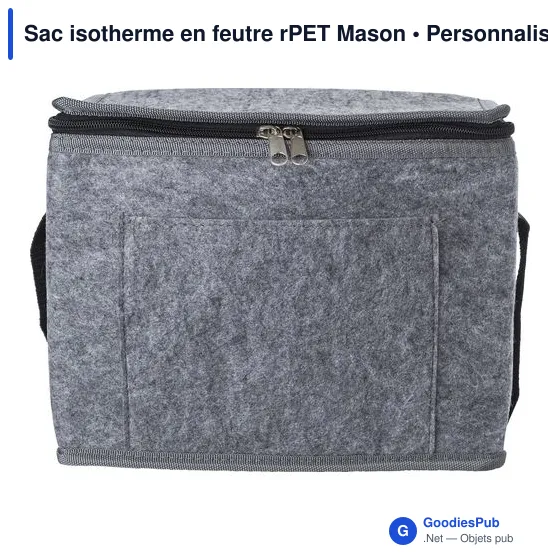 Sac isotherme personnalisable en feutre rPET avec logo - Mason - Image 1