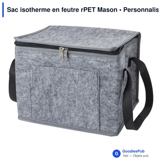 Sac isotherme personnalisable en feutre rPET avec logo - Mason - Image 2