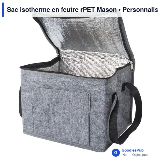 Sac isotherme personnalisable en feutre rPET avec logo - Mason - Image 3