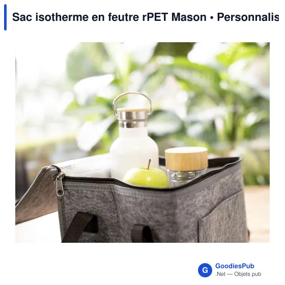 Sac isotherme personnalisable en feutre rPET avec logo - Mason - Image 5