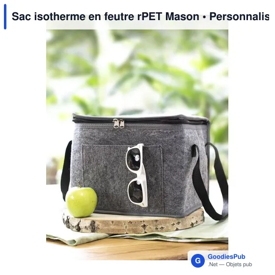 Sac isotherme personnalisable en feutre rPET avec logo - Mason - Image 6