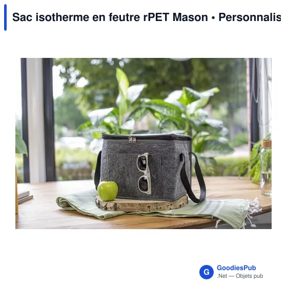 Sac isotherme personnalisable en feutre rPET avec logo - Mason - Image 7