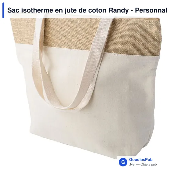 Sac isotherme personnalisable en jute avec logo - Modèle Randy - Image 2