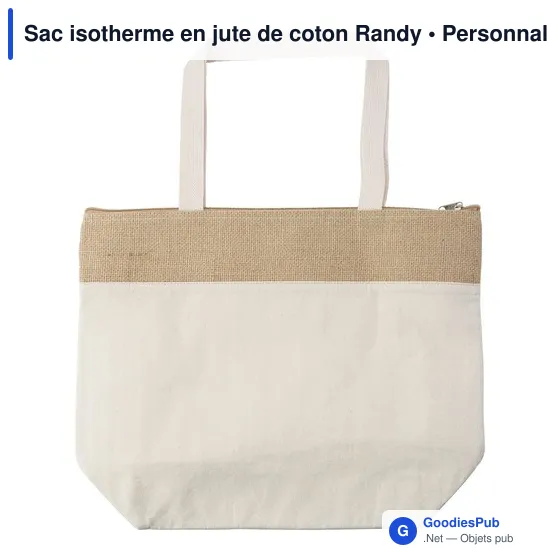 Sac isotherme personnalisable en jute avec logo - Modèle Randy - Image 3