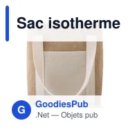 Sac isotherme personnalisable en jute Raveena avec logo - Miniature 1
