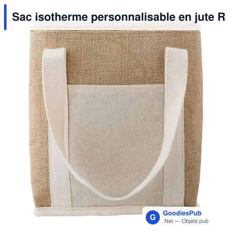 Sac isotherme personnalisable en jute Raveena avec logo