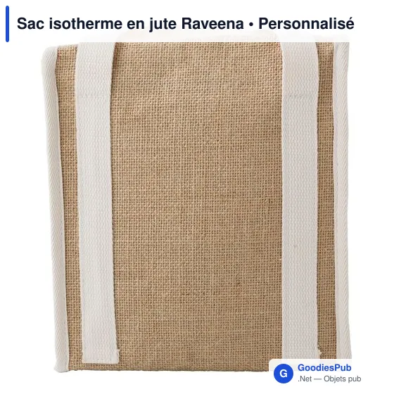 Sac isotherme personnalisable en jute Raveena avec logo - Image 4