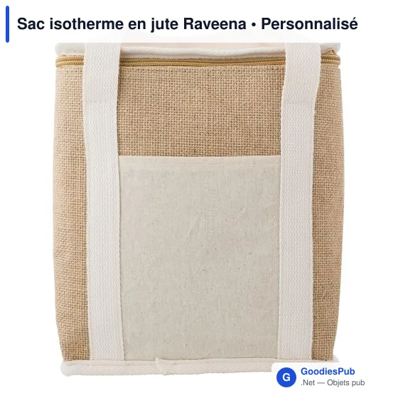 Sac isotherme personnalisable en jute Raveena avec logo - Image 5
