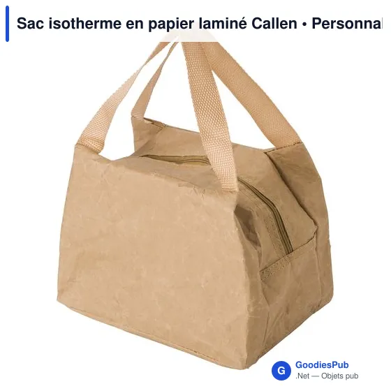 Sac isotherme personnalisable en papier laminé Callen avec logo - Image 1