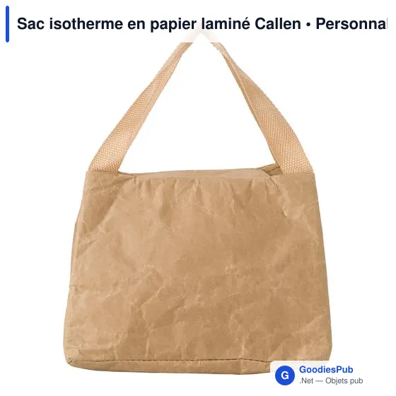 Sac isotherme personnalisable en papier laminé Callen avec logo - Image 2
