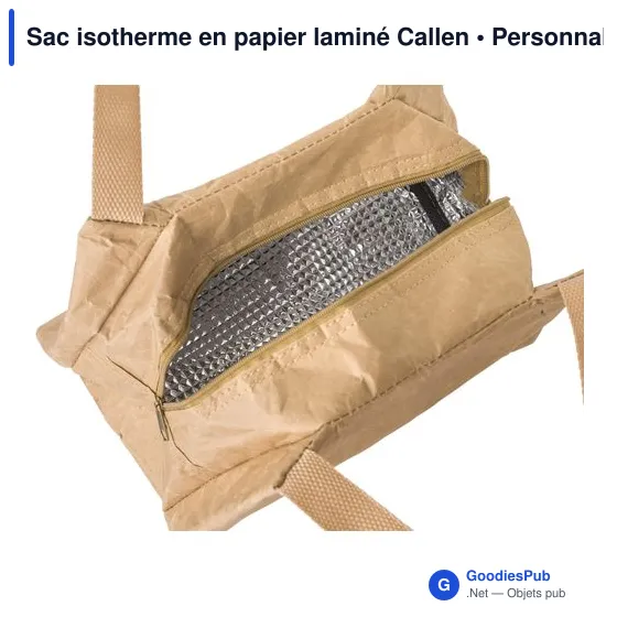 Sac isotherme personnalisable en papier laminé Callen avec logo - Image 3