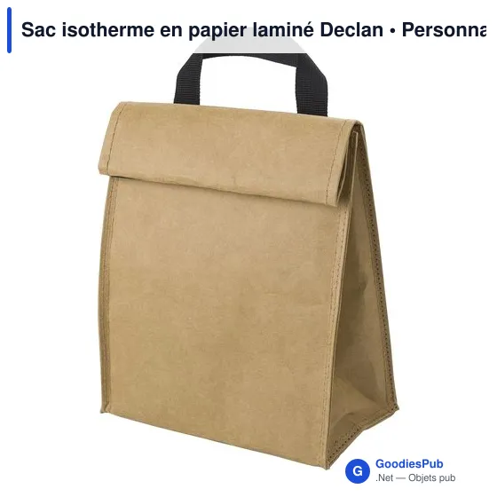 Sac isotherme personnalisable en papier laminé avec logo - Declan - Image 2