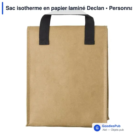 Sac isotherme personnalisable en papier laminé avec logo - Declan - Image 3