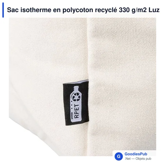 Sac isotherme en polycoton recyclé 330 g/m2 Luz - Image 8
