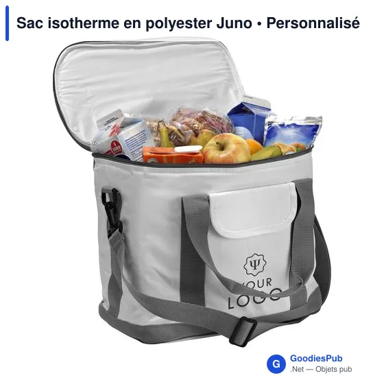 Sac isotherme personnalisable Juno avec logo - Polyester 420D - Image 12