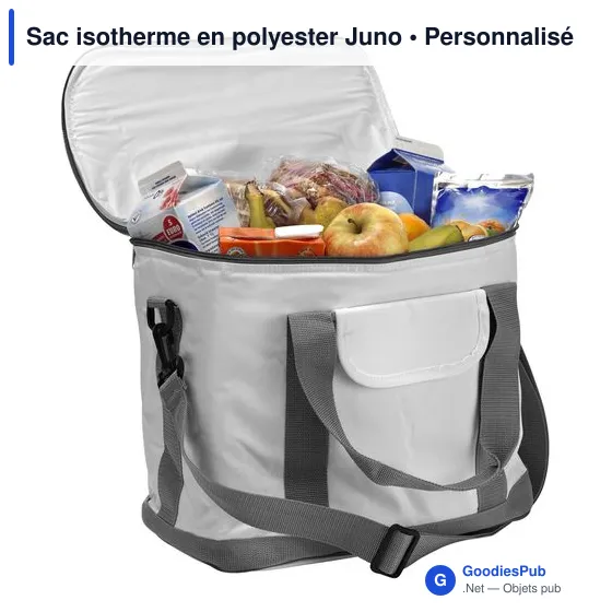 Sac isotherme personnalisable Juno avec logo - Polyester 420D - Image 4