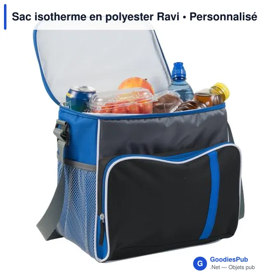 Sac isotherme personnalisable en polyester avec logo - Ravi - Image 4