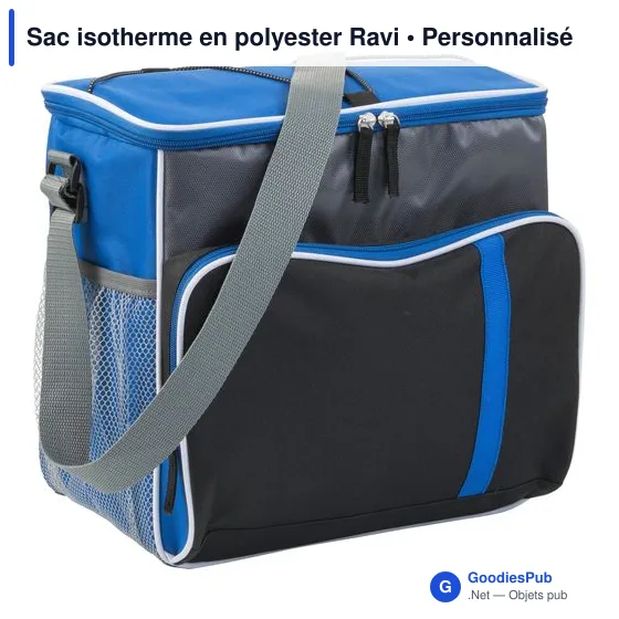 Sac isotherme personnalisable en polyester avec logo - Ravi - Image 5