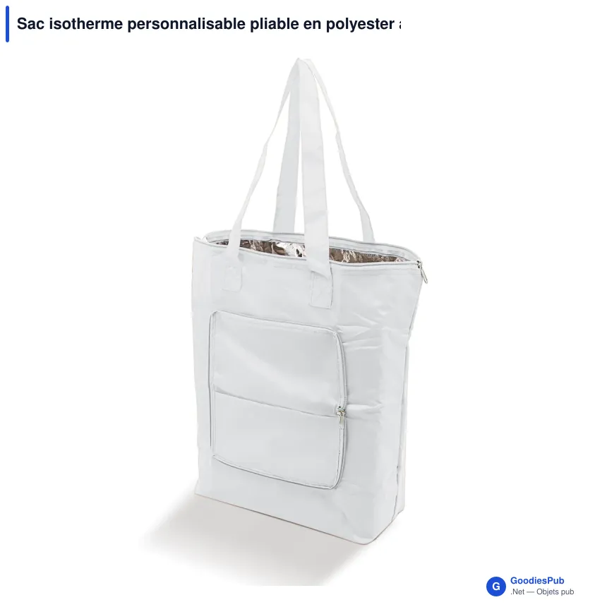 Sac isotherme personnalisable pliable en polyester avec logo - 41 x 44 cm - Image 5