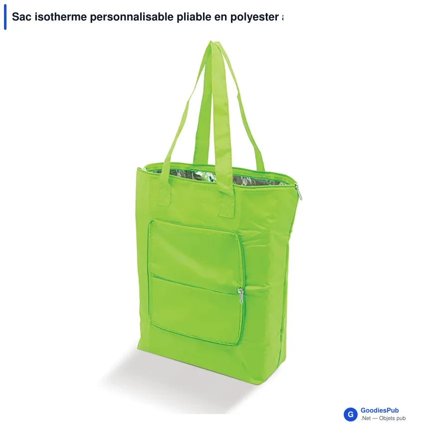 Sac isotherme personnalisable pliable en polyester avec logo - 41 x 44 cm - Image 7