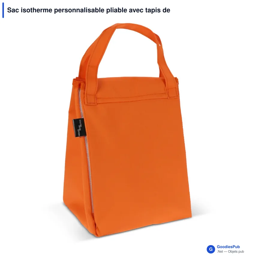 Sac isotherme personnalisable pliable avec tapis de pique-nique avec logo - 2 en 1 - Image 2