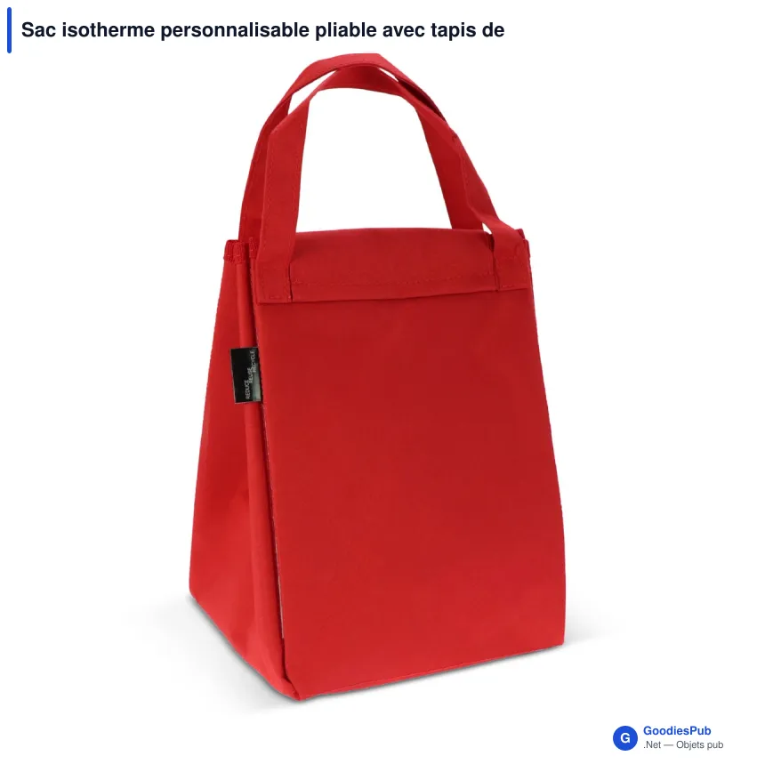 Sac isotherme personnalisable pliable avec tapis de pique-nique avec logo - 2 en 1 - Image 3