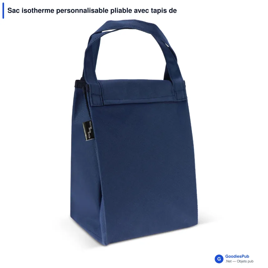 Sac isotherme personnalisable pliable avec tapis de pique-nique avec logo - 2 en 1 - Image 5