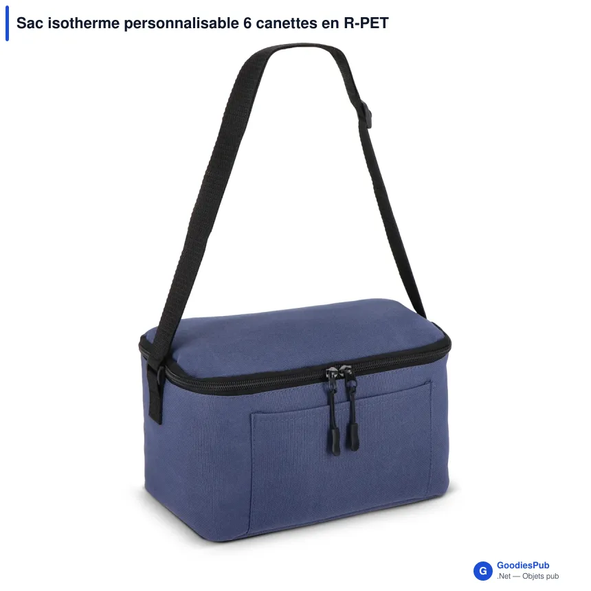 Sac isotherme personnalisable 6 canettes en R-PET 600D avec logo - 5 L - Image 4