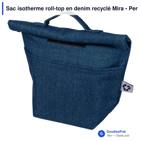 Sac isotherme roll-top en denim recyclé Mira - Image 2