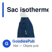 Sac isotherme roll-top en denim recyclé Mira - Miniature 4