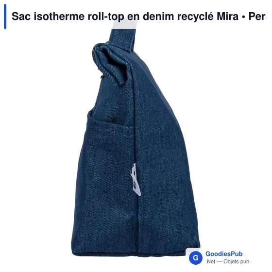 Sac isotherme roll-top en denim recyclé Mira - Image 4