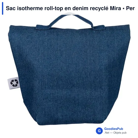 Sac isotherme roll-top en denim recyclé Mira - Image 5