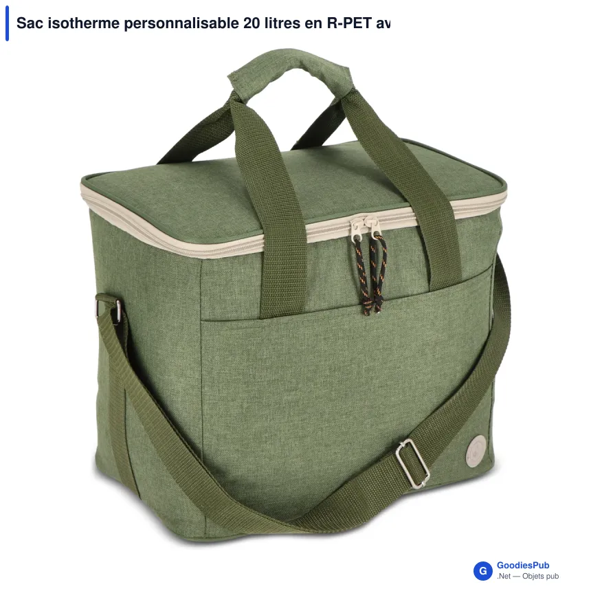 Sac isotherme personnalisable 20 litres en R-PET avec logo - Sagaform City - Image 2