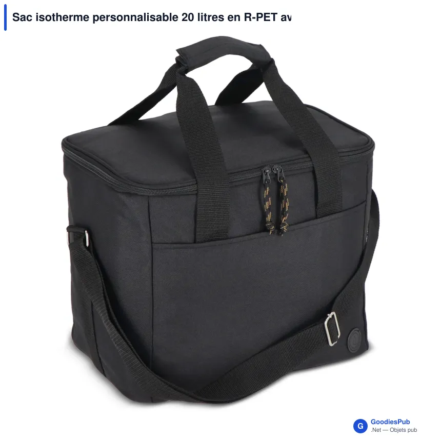 Sac isotherme personnalisable 20 litres en R-PET avec logo - Sagaform City - Image 3