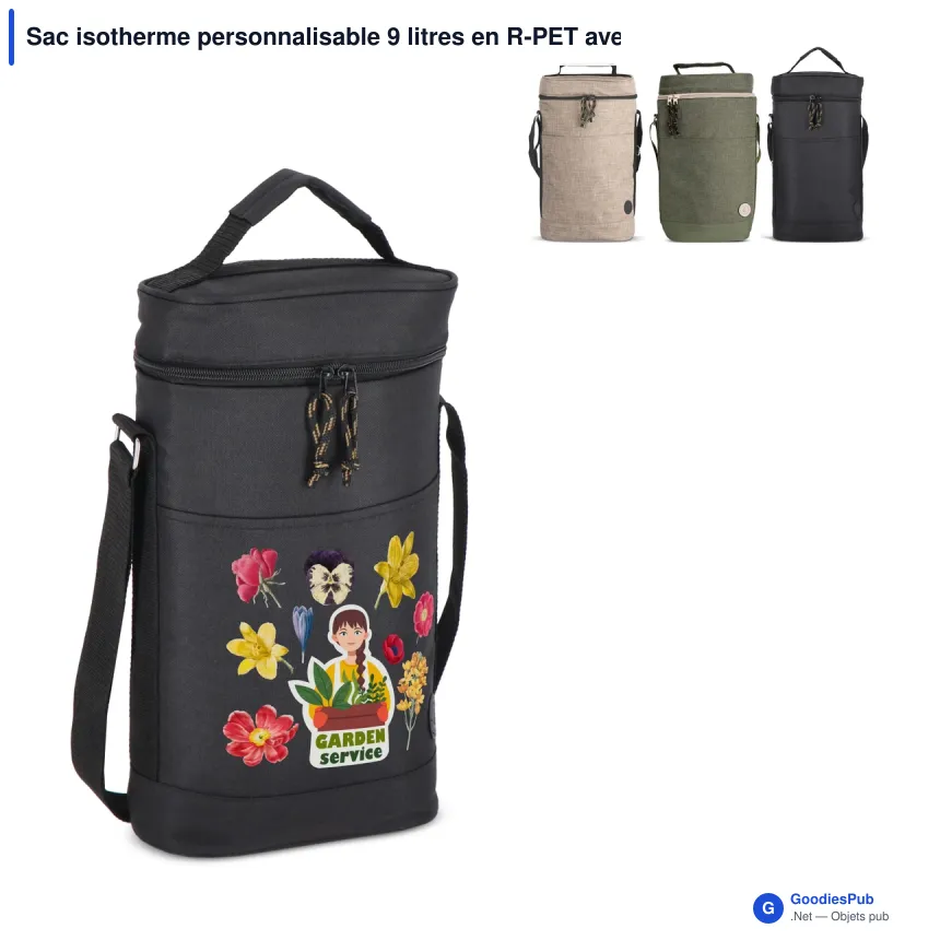 Sac isotherme personnalisable 9 litres en R-PET avec logo - Sagaform City haut - Image 1