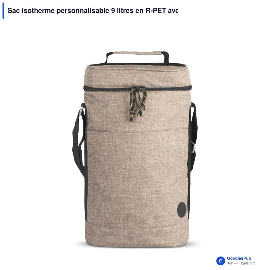 Sac isotherme personnalisable 9 litres en R-PET avec logo - Sagaform City haut - Image 2
