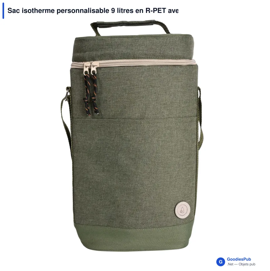 Sac isotherme personnalisable 9 litres en R-PET avec logo - Sagaform City haut - Image 3