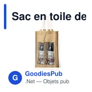 Sac en toile de jute personnalisable pour bouteilles - Sac Koopavec logo - Miniature 1